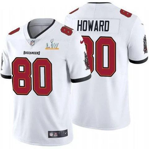 Men Tampa Bay Buccaneers 80 O.J. Howard Nike White Super Bowl LV Limited NFL Jersey